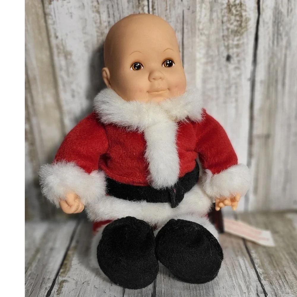 Vintage Annie Gedes Santa Doll Christmas Holiday Plush Beanbag Toy‎ Decoration